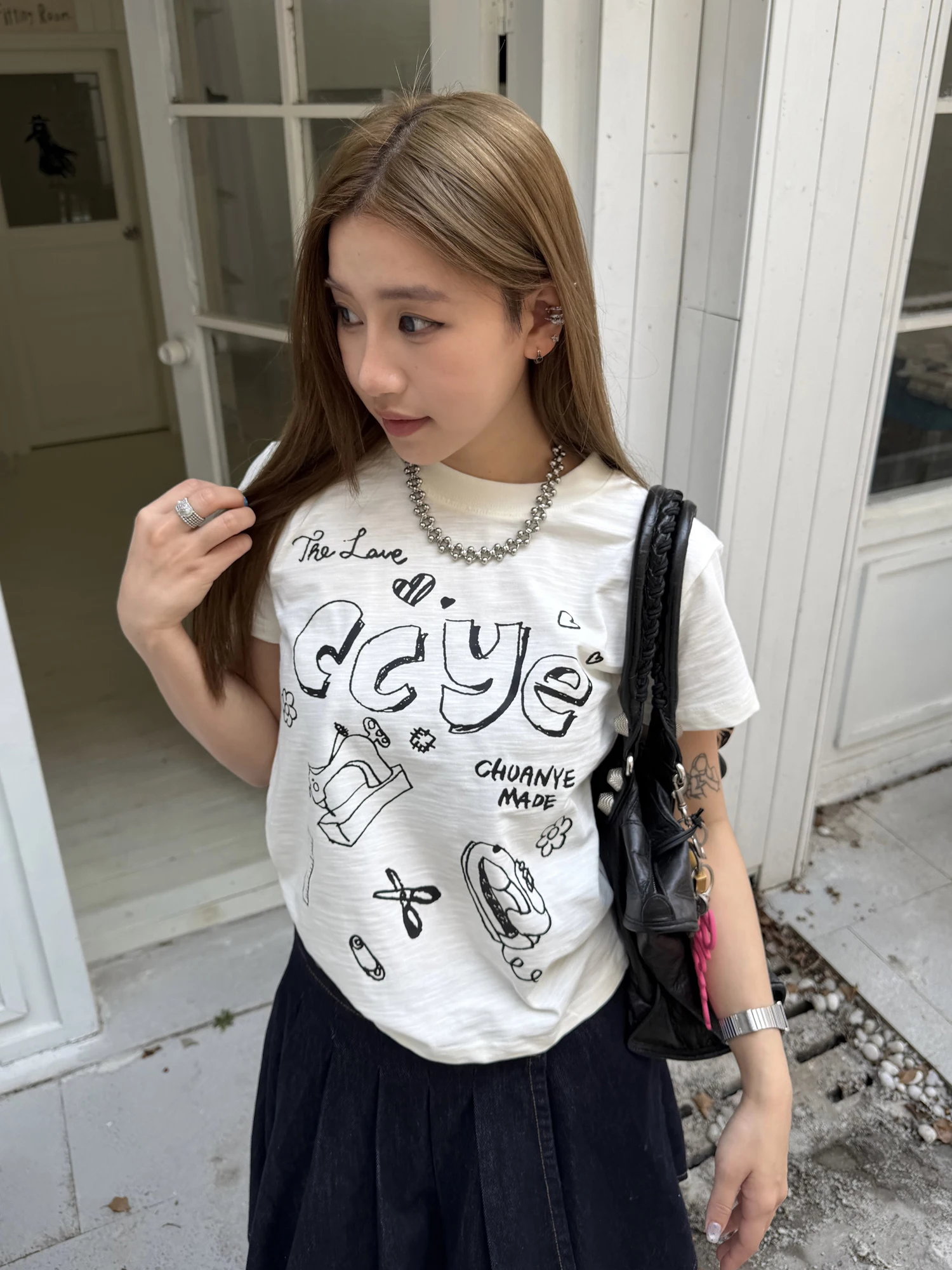 Chuan Chuan Ye Original Fun Print Bamboo Pure Cotton Short Sleeve T-Shirt Women Summer round Neck Slimming Versatile Top
Chuan Chuan Ye Original Fun Print Bamboo Pure Cotton Short Sleeve T-Shirt Women Summer round Neck Slimming Versatile Top