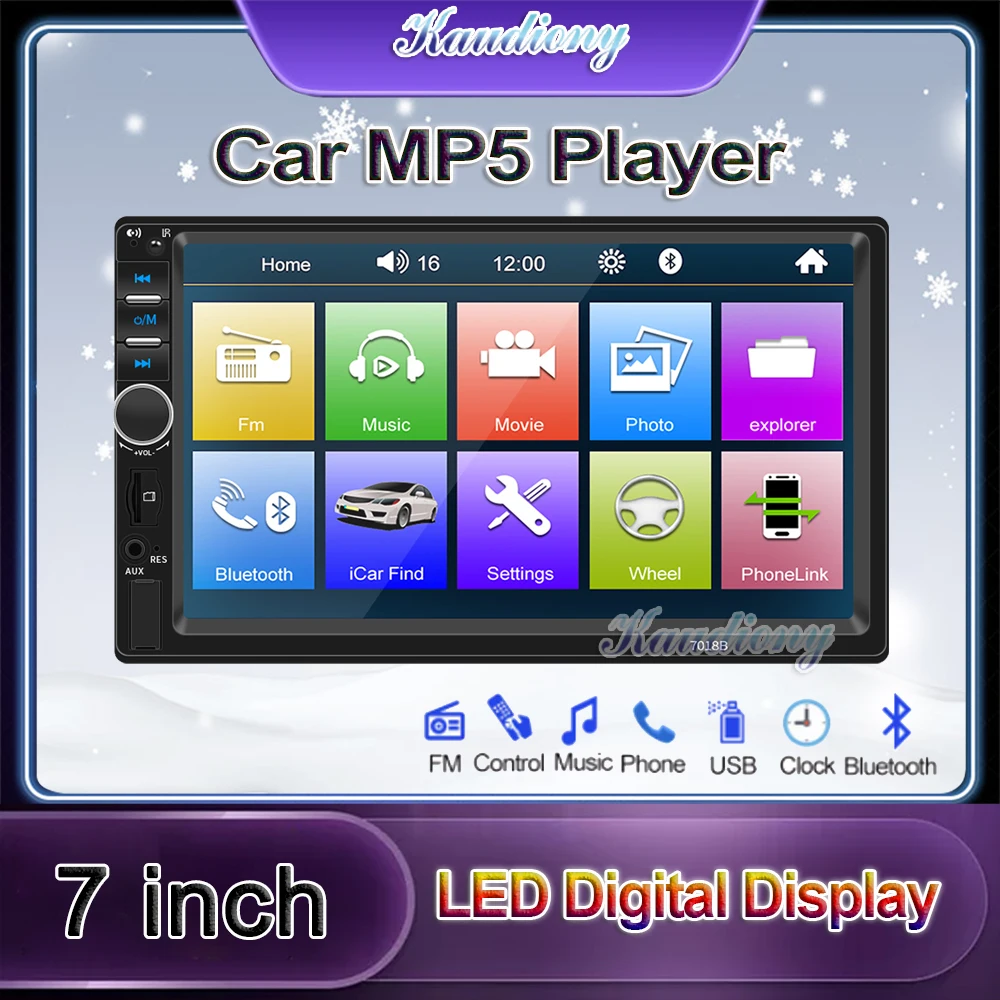 Kaudiony 7 Inch Car Radio 2 Din MP5 Multimedia Player Music HD Video Audio USB Stereo Auto Bluetooth 5.1 FM
Kaudiony 7 Inch Car Radio 2 Din MP5 Multimedia Player Music HD Video Audio USB Stereo Auto Bluetooth 5.1 FM