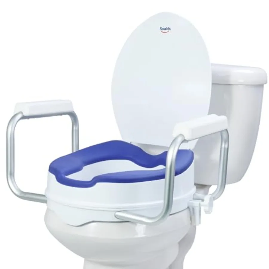Travel Toilet Seat Risers for Seniors Padded Elevated Toilet Seat with Handles for Round Toilets Only Travel-Friendly 5 Inch He
Travel Toilet Seat Risers for Seniors Padded Elevated Toilet Seat with Handles for Round Toilets Only Travel-Friendly 5 Inch He