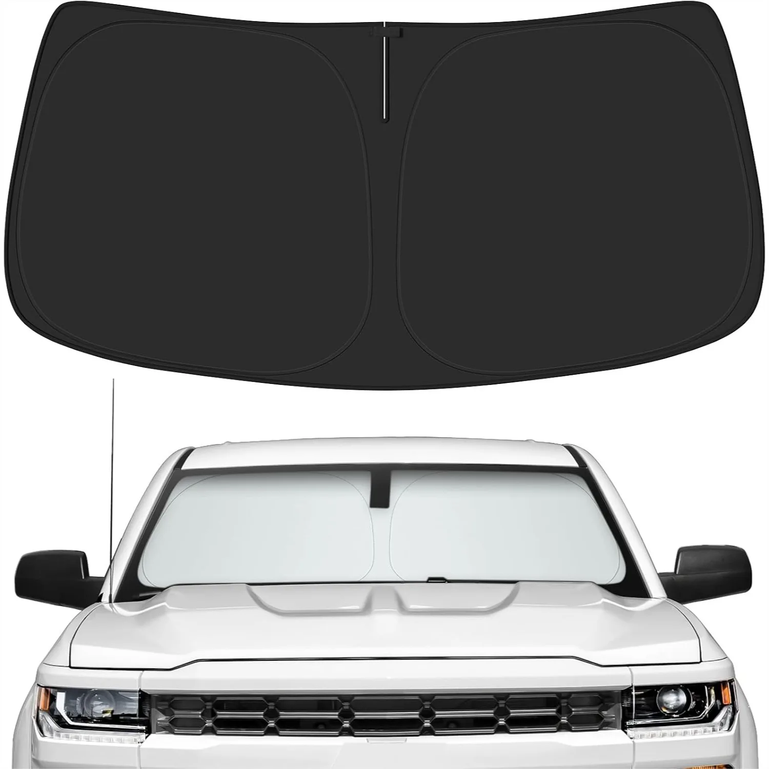 Car Windshield Sun Shade for Chevy Silverado 1500 & GMC Sierra 1500 2014-2018 OEM Design Reflective Heat Insulation Foldable
Car Windshield Sun Shade for Chevy Silverado 1500 & GMC Sierra 1500 2014-2018 OEM Design Reflective Heat Insulation Foldable
