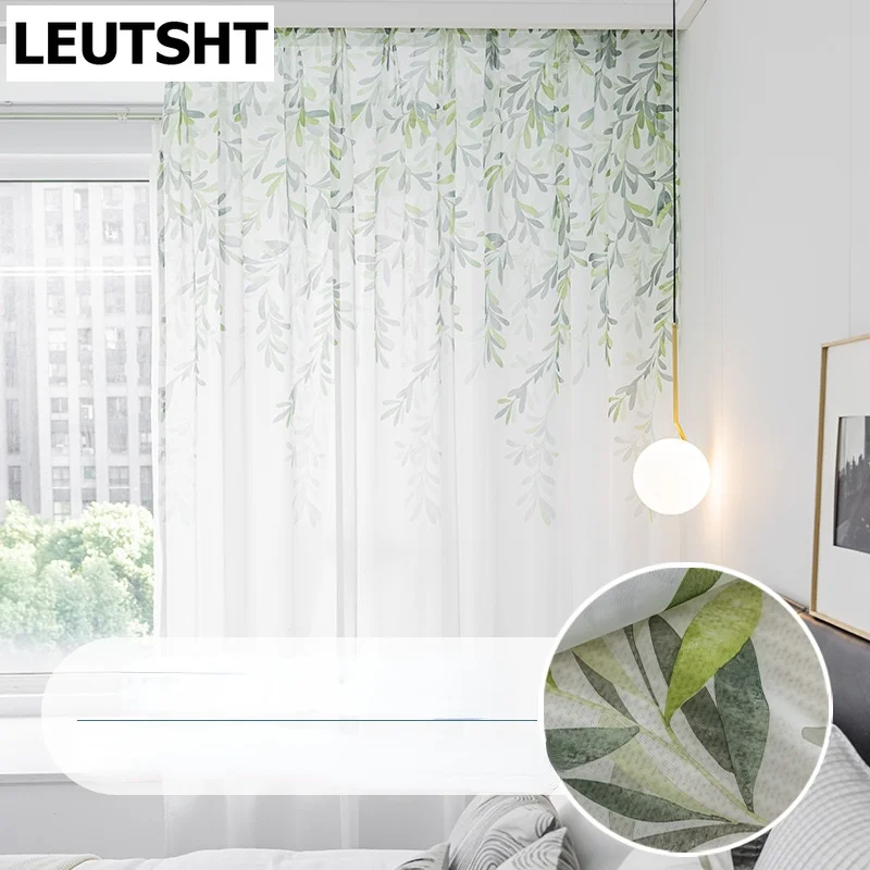 Modern Curtains for Living Dining Room Bedroom Green Leaf Chiffon Printed Window Screen Garden Screen Curtain
Modern Curtains for Living Dining Room Bedroom Green Leaf Chiffon Printed Window Screen Garden Screen Curtain
