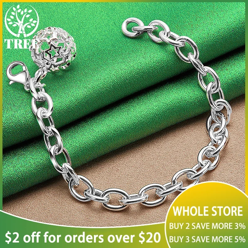 ALITREE 925 Sterling Silver Bracelet 18K Gold Round Hollow Ball Bracelets Women's Hand Chain Party Wedding Fashion Jewelry Gifts
ALITREE 925 Sterling Silver Bracelet 18K Gold Round Hollow Ball Bracelets Women's Hand Chain Party Wedding Fashion Jewelry Gifts