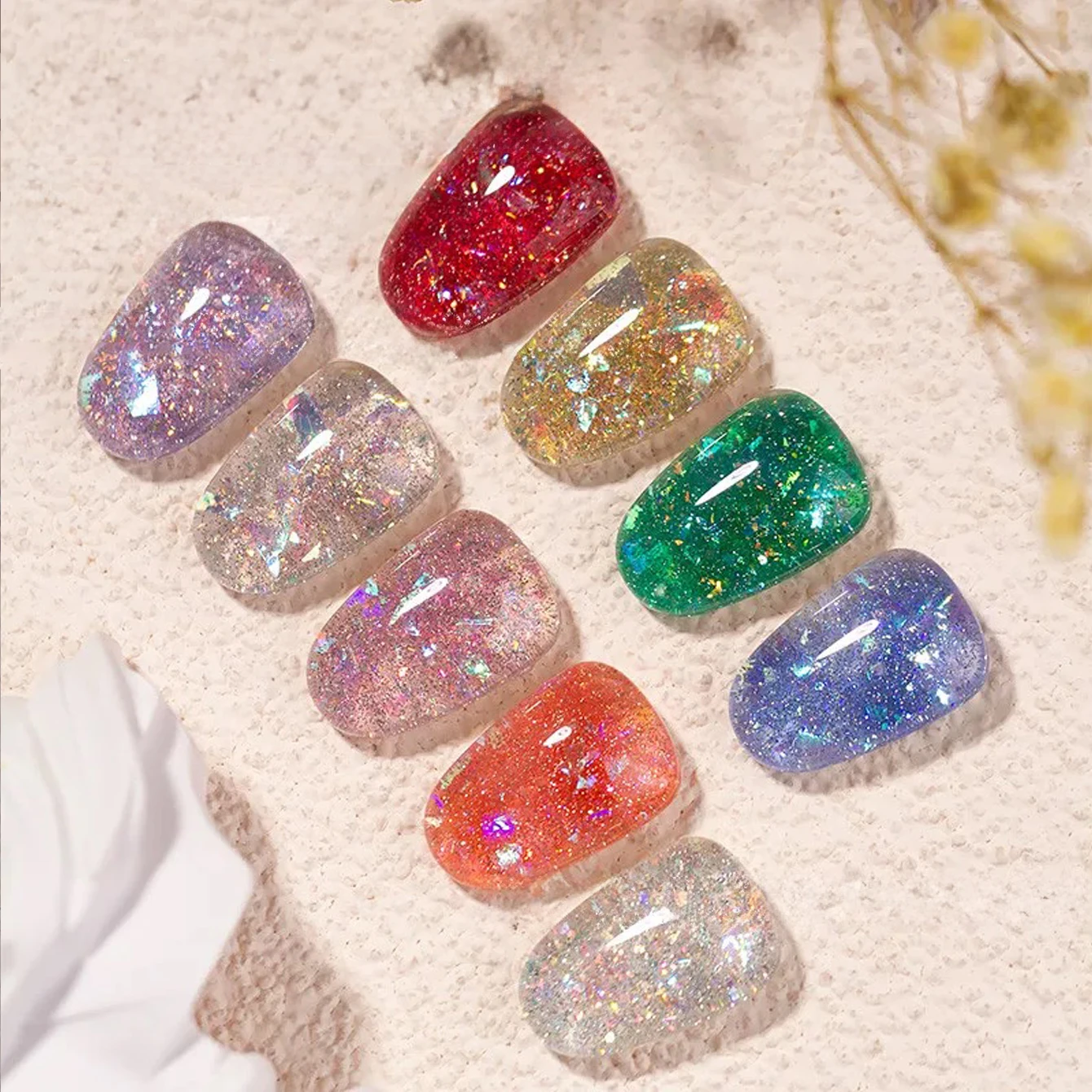 MIANEL 1pcs 12ML Summer New Style Glass Broken Diamond Flashing Brocade Gel Nail Polish Green Nails Red Nails UV Light Nails
MIANEL 1pcs 12ML Summer New Style Glass Broken Diamond Flashing Brocade Gel Nail Polish Green Nails Red Nails UV Light Nails