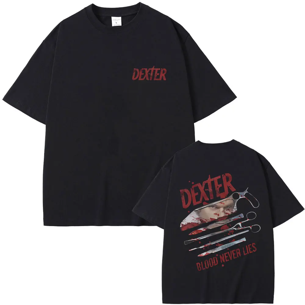 TV Play Dexter Morgan Blood Never Lies Graphic T-shirts Men Women Clothing Casual Cotton T Shirt Men's Vintage Oversized T-shirt
TV Play Dexter Morgan Blood Never Lies Graphic T-shirts Men Women Clothing Casual Cotton T Shirt Men's Vintage Oversized T-shirt