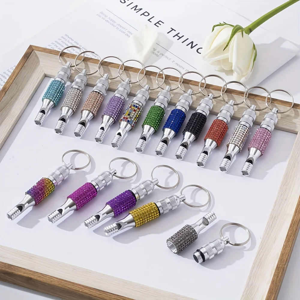 Rhinestone Double Tube Aluminum Emergency Survival Whistle Keychain, Loud Portable Training Signal Whistle Charm, Multi Pastel Color Outdoor Camping Safety Accessory
Rhinestone Double Tube Aluminum Emergency Survival Whistle Keychain, Loud Portable Training Signal Whistle Charm, Multi Pastel Color Outdoor Camping Safety Accessory