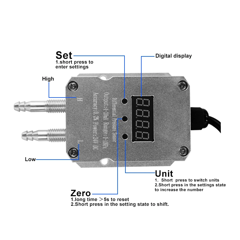 Air Pressure Transmitter Gas Differential Pressure Negative Meter Air Duct Furnace Compressor Low Measurement
Air Pressure Transmitter Gas Differential Pressure Negative Meter Air Duct Furnace Compressor Low Measurement