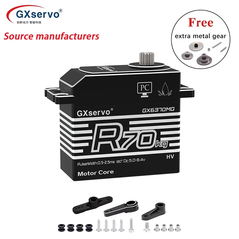 Digital servo R80kg R70kg All Metal Gear 8.4V High Voltage High Torque For 1/5 RC Car,Industrial Equipment,Drone model,Robot arm
Digital servo R80kg R70kg All Metal Gear 8.4V High Voltage High Torque For 1/5 RC Car,Industrial Equipment,Drone model,Robot arm