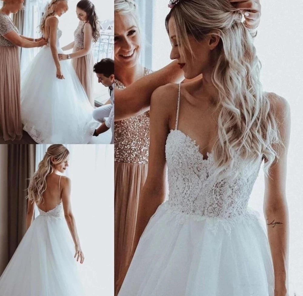 ANGELSBRIDEP Sexy Backless Sweetheart Wedding Dress Lace Applique Spaghetti Strap Vestido De Noiva Floor Length Zipper Plus Size
ANGELSBRIDEP Sexy Backless Sweetheart Wedding Dress Lace Applique Spaghetti Strap Vestido De Noiva Floor Length Zipper Plus Size