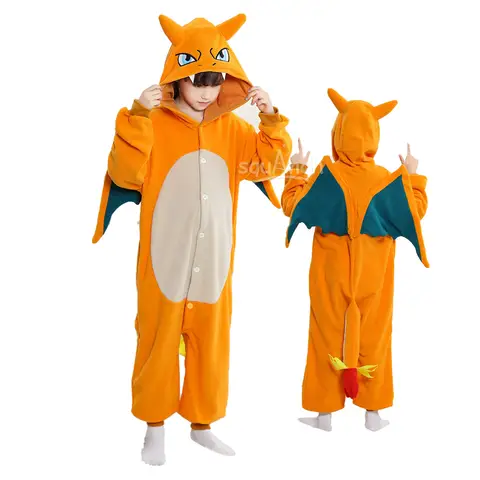 Mono de dragón de Anime para niños y niñas, disfraz de Halloween, traje de Cosplay para fiesta y Festival, pijama para niños, traje Charizard Kigurumis