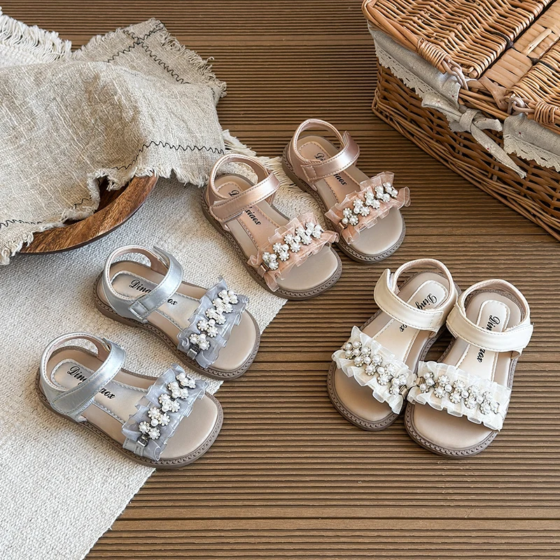 Spring Girl's Princess Shoes Pearl Lace Open Toe Cute Charming Kid's Sandals Solid Colors Sweet Fashion Daily Children Shoes
Spring Girl's Princess Shoes Pearl Lace Open Toe Cute Charming Kid's Sandals Solid Colors Sweet Fashion Daily Children Shoes