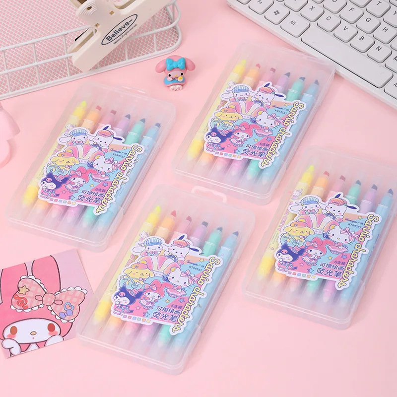 Sanrio Character Erasable Highlighter Set Cute Cartoon Character Print With Pastel Color Options Storage Case Kawaii Stationery
Sanrio Character Erasable Highlighter Set Cute Cartoon Character Print With Pastel Color Options Storage Case Kawaii Stationery