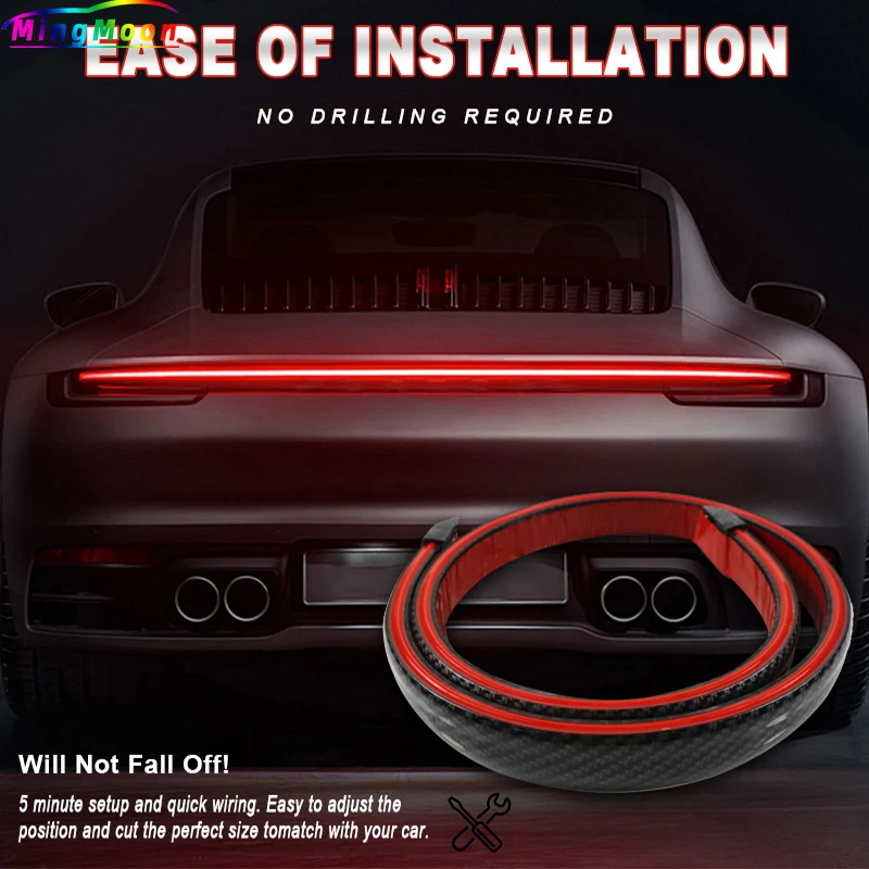 120cm Led Spoiler Light Universal Carbon Fiber Car Rear Spoiler Flow Lamp The Third Brake Light Stop Signal Lights 12V
120cm Led Spoiler Light Universal Carbon Fiber Car Rear Spoiler Flow Lamp The Third Brake Light Stop Signal Lights 12V