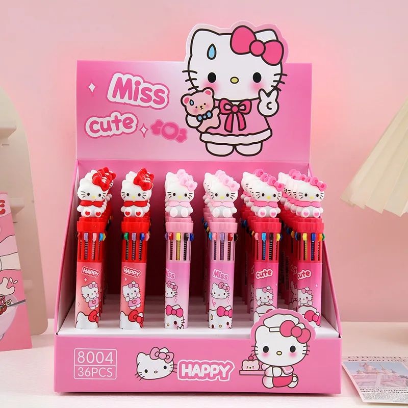 Cute Sanrio Hello Kitty Ballpoint Pen Cartoon 6/10 Color Marker Kids Graffiti Multicolor Hand-held Pen Students Learn Stationery
Cute Sanrio Hello Kitty Ballpoint Pen Cartoon 6/10 Color Marker Kids Graffiti Multicolor Hand-held Pen Students Learn Stationery