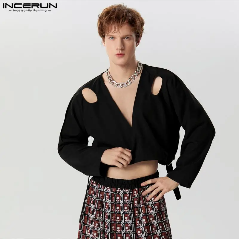 Men Shirt Solid Color V Neck Long Sleeve Hollow Out Fashion Camisas 2024 Streetwear Casual Male Thin Crop Tops S-5XL INCERUN
Men Shirt Solid Color V Neck Long Sleeve Hollow Out Fashion Camisas 2024 Streetwear Casual Male Thin Crop Tops S-5XL INCERUN