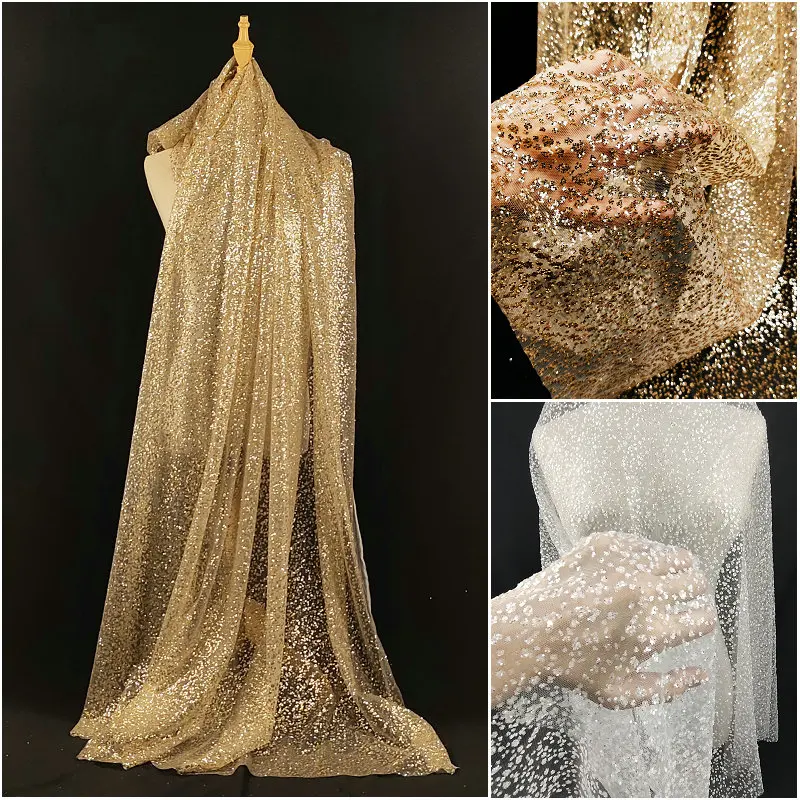 Yarn Sequins, Gold and White Hot Stamping Designer DIY Wrought Iron Yarn Wedding Background Sequins Mesh Fabric
Yarn Sequins, Gold and White Hot Stamping Designer DIY Wrought Iron Yarn Wedding Background Sequins Mesh Fabric