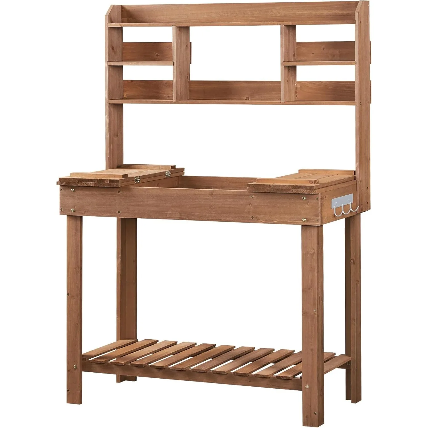 Potting Bench Germination Table - Wood Garden Work Bench Flatform w/Display Rack/Practical Storage Prganizer for Backyard, Patio
Potting Bench Germination Table - Wood Garden Work Bench Flatform w/Display Rack/Practical Storage Prganizer for Backyard, Patio