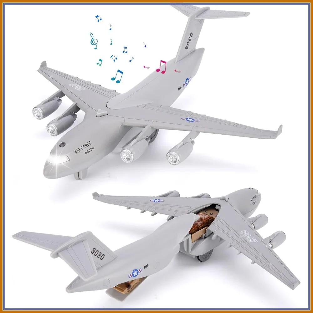 Diecast Air Force Plane Toy with Lights & Sounds, Pull Back Metal Military Model Aircraft, Army Fighter for Kids Ages 3+
Diecast Air Force Plane Toy with Lights & Sounds, Pull Back Metal Military Model Aircraft, Army Fighter for Kids Ages 3+