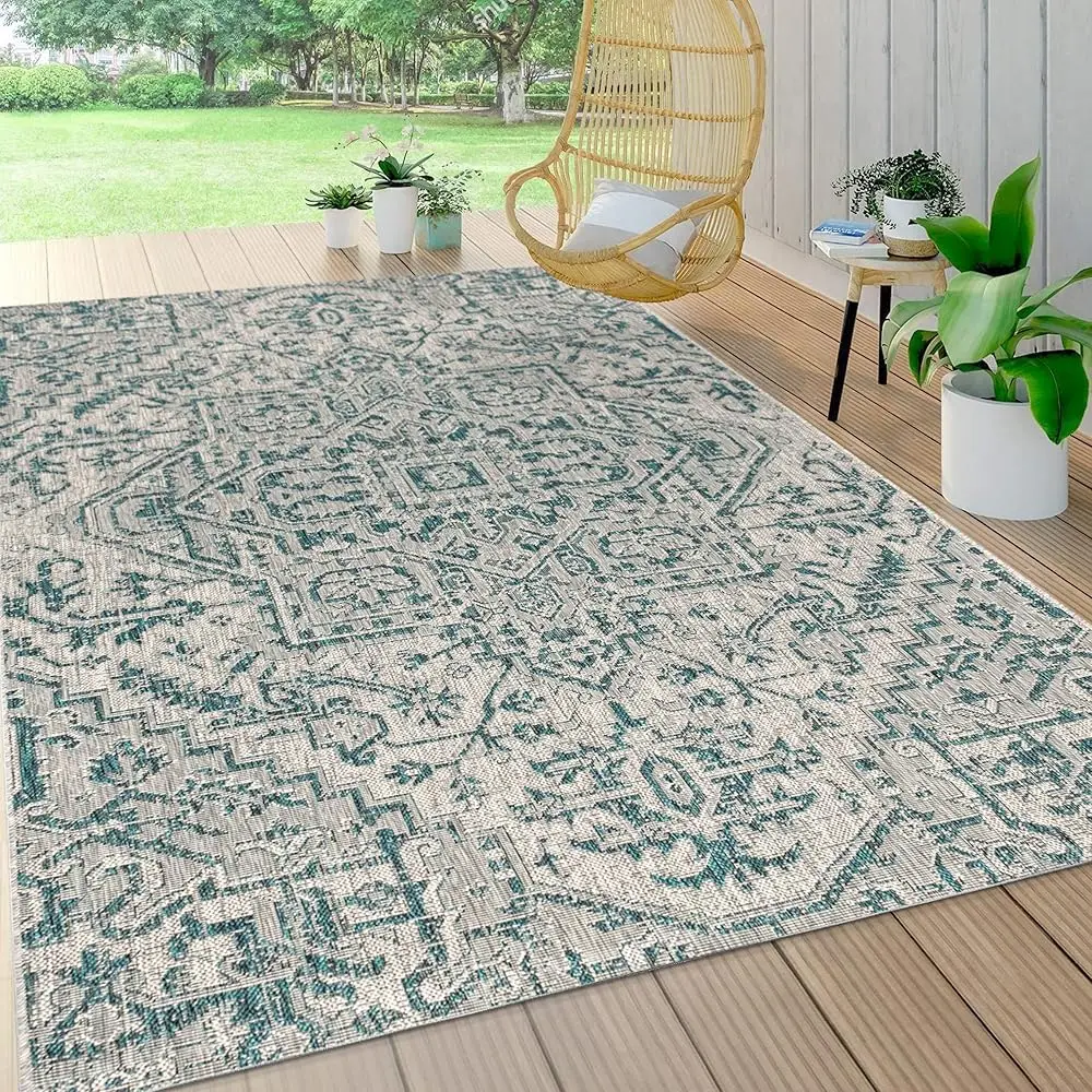 Smb105C-8 Estrella Bohemian Medallion Textured Weave Teal/Gray 8 Ft. X 10 Ft. Indoor/Outdoor Area Rug Coastal, Traditional,
Smb105C-8 Estrella Bohemian Medallion Textured Weave Teal/Gray 8 Ft. X 10 Ft. Indoor/Outdoor Area Rug Coastal, Traditional,