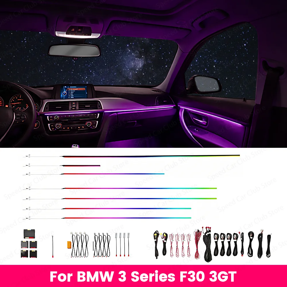 RGB App Control Ambient Car Interior Lighting Kit 256 Colors for BMW 3 Series F30 3GT - Wireless Bluetooth Installation
RGB App Control Ambient Car Interior Lighting Kit 256 Colors for BMW 3 Series F30 3GT - Wireless Bluetooth Installation