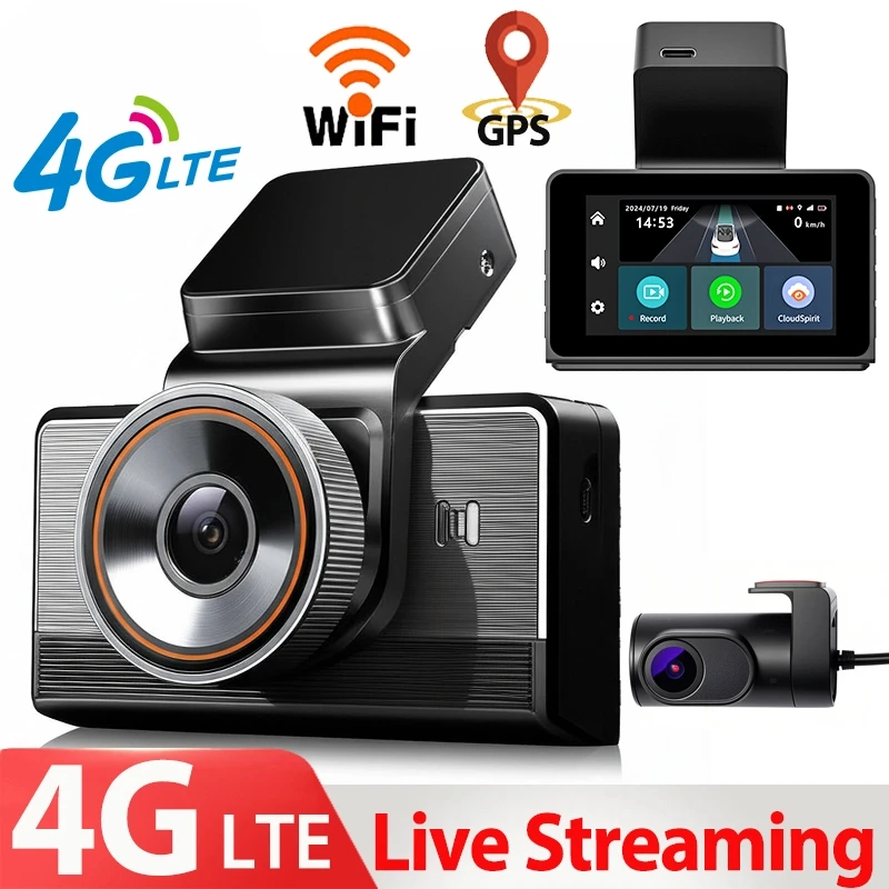 4G LTE Dash Cam GPS 2K 1440P Front and 720P Rear Night Vision Car Video Recorder Supports Real Time Phone View 24H Parking Mode
4G LTE Dash Cam GPS 2K 1440P Front and 720P Rear Night Vision Car Video Recorder Supports Real Time Phone View 24H Parking Mode