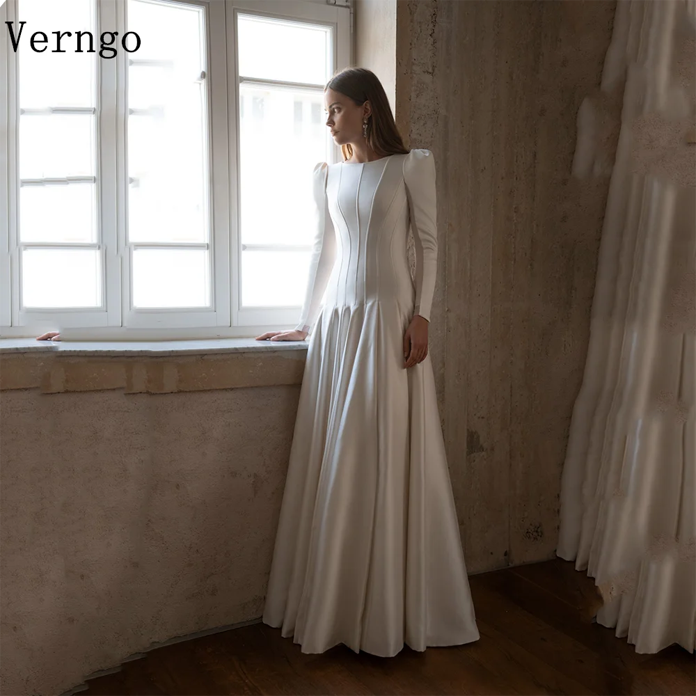 Verngo lvory Satin Evening Dress Boat Neck Full Sleeves A Line Formal Occasion Dresses Elegant Maxi Prom Gown Customized
Verngo lvory Satin Evening Dress Boat Neck Full Sleeves A Line Formal Occasion Dresses Elegant Maxi Prom Gown Customized