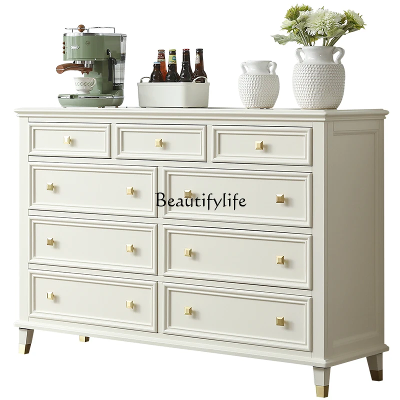 American light luxury solid wood nine chest cabinet living room bedroom storage drawer storage cabinet
American light luxury solid wood nine chest cabinet living room bedroom storage drawer storage cabinet