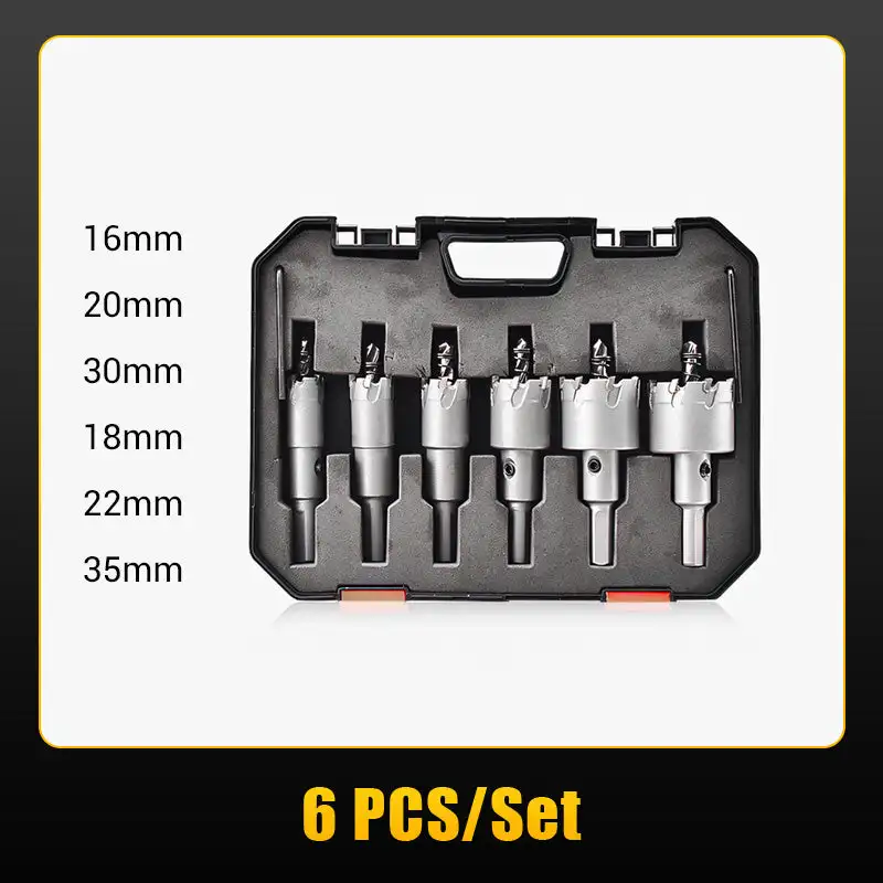 6-10 PCS Hole Saw Cutter Alloy Hole Saw Set Carbide Tip For Stainless Steel Iron Plate Metalworking Drilling Crown
6-10 PCS Hole Saw Cutter Alloy Hole Saw Set Carbide Tip For Stainless Steel Iron Plate Metalworking Drilling Crown