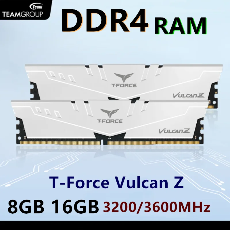 TEAMGROUP T-FORCE VULCAN Z DDR4 8GB 16GB 3200MHz 3600MHz (PC4-28800) Desktop Memory Module Ram White/Black
TEAMGROUP T-FORCE VULCAN Z DDR4 8GB 16GB 3200MHz 3600MHz (PC4-28800) Desktop Memory Module Ram White/Black