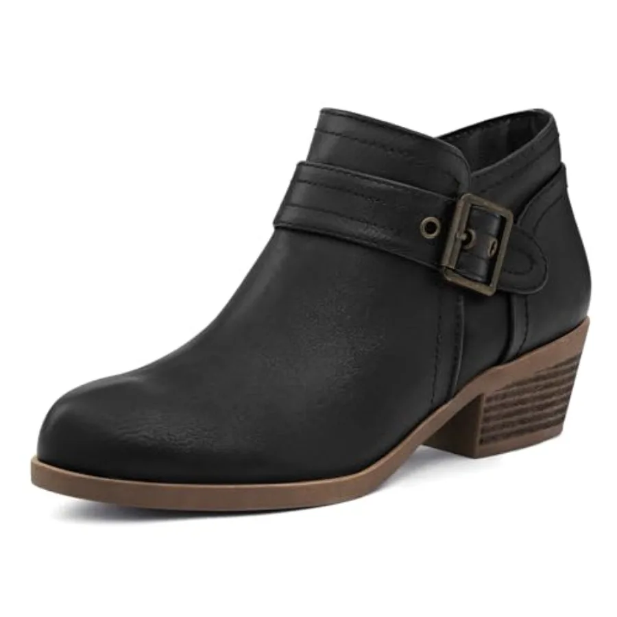 mysoft Women's Ankle Boots Low Chunky Stacked Heel Comfortable Round Toe booties with Side Zipper Shoes
mysoft Women's Ankle Boots Low Chunky Stacked Heel Comfortable Round Toe booties with Side Zipper Shoes