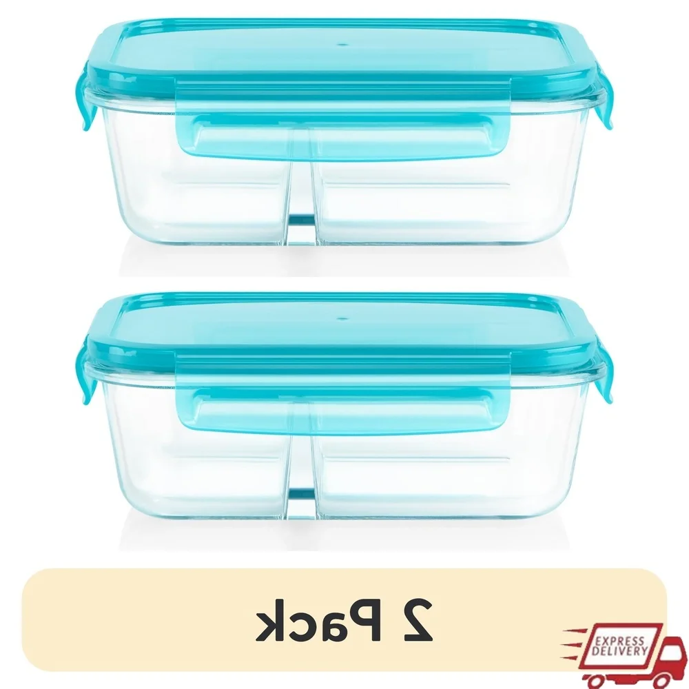 2 Pack Divided Glass Food Storage Containers Airtight Meal Prep Jar Microwave Dishwasher Safe Lunchbox with Secure Lid
2 Pack Divided Glass Food Storage Containers Airtight Meal Prep Jar Microwave Dishwasher Safe Lunchbox with Secure Lid