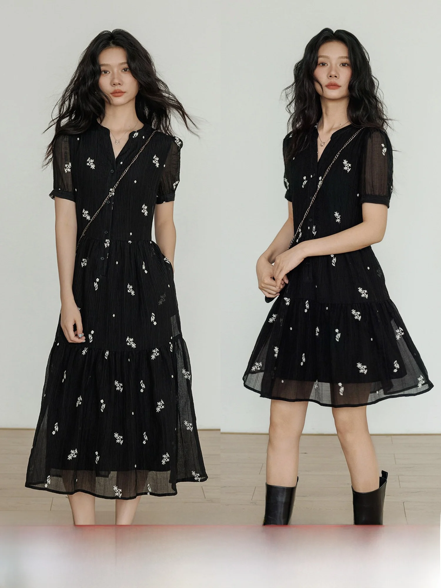 Summer V-Neck Embroidered Black Shirt Dress Women's 2026 New Holiday Style Lazy Slimming Midi Dress A-Line Skirt Polyester Fa...
Summer V-Neck Embroidered Black Shirt Dress Women's 2026 New Holiday Style Lazy Slimming Midi Dress A-Line Skirt Polyester Fa...