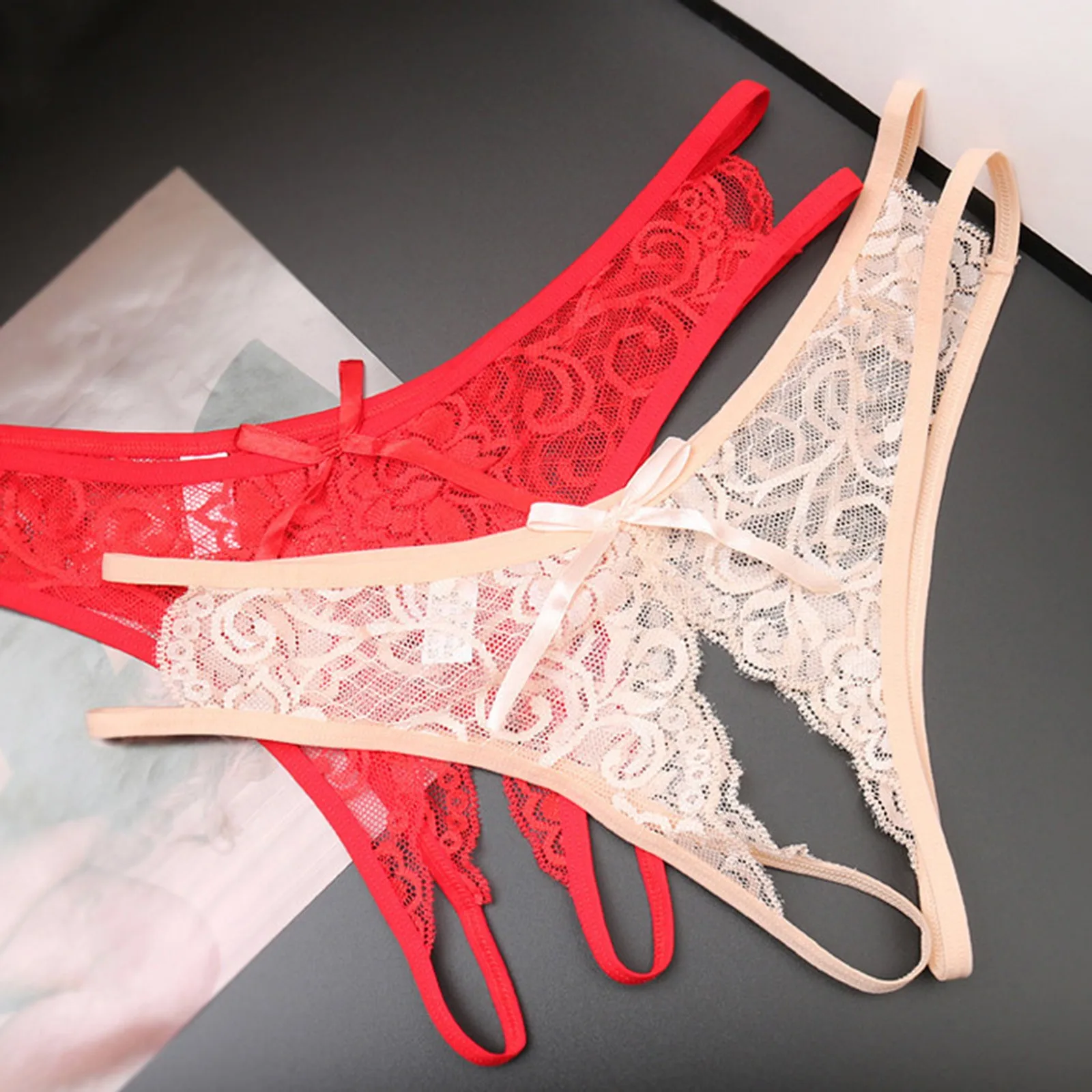 Sexy Lingerie Women's Panties Crotch Opening Transparent G-strings Thongs Solid Bowknot Underwear for Ladies Women Lace Pantys
Sexy Lingerie Women's Panties Crotch Opening Transparent G-strings Thongs Solid Bowknot Underwear for Ladies Women Lace Pantys
