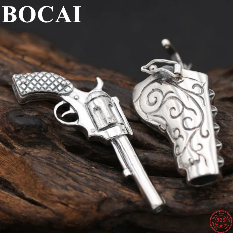 BOCAI S925 Sterling Silver Charms Pendants for Women Men New Fashion Classic Pattern Handgun Punk Jewelry Free Shipping
BOCAI S925 Sterling Silver Charms Pendants for Women Men New Fashion Classic Pattern Handgun Punk Jewelry Free Shipping