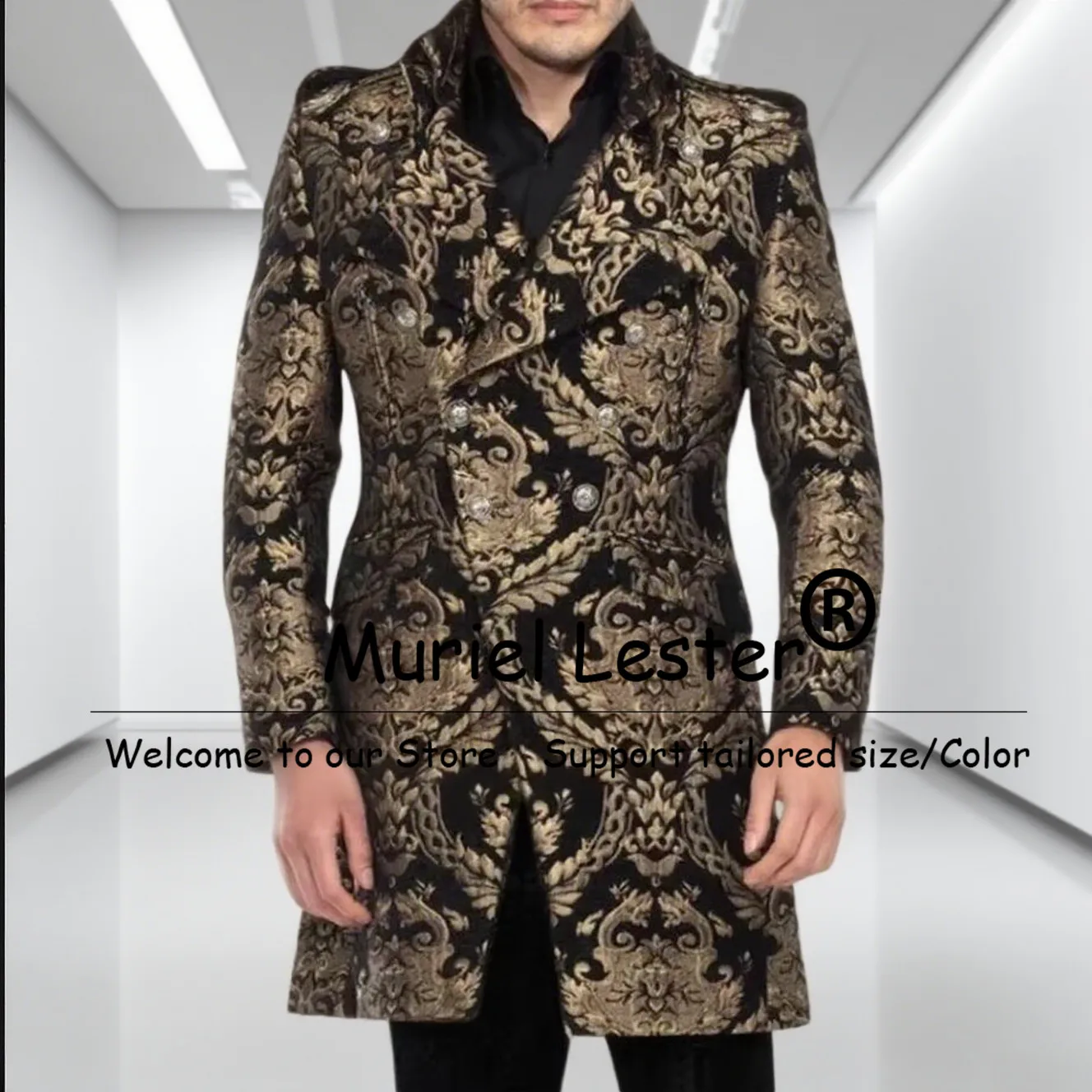 Gothic Jacquard Suits Men For Wedding 1 Piece Double Breasted Groom Blazers Long Outfits Man Daily British Style Prom Tuxedos
Gothic Jacquard Suits Men For Wedding 1 Piece Double Breasted Groom Blazers Long Outfits Man Daily British Style Prom Tuxedos