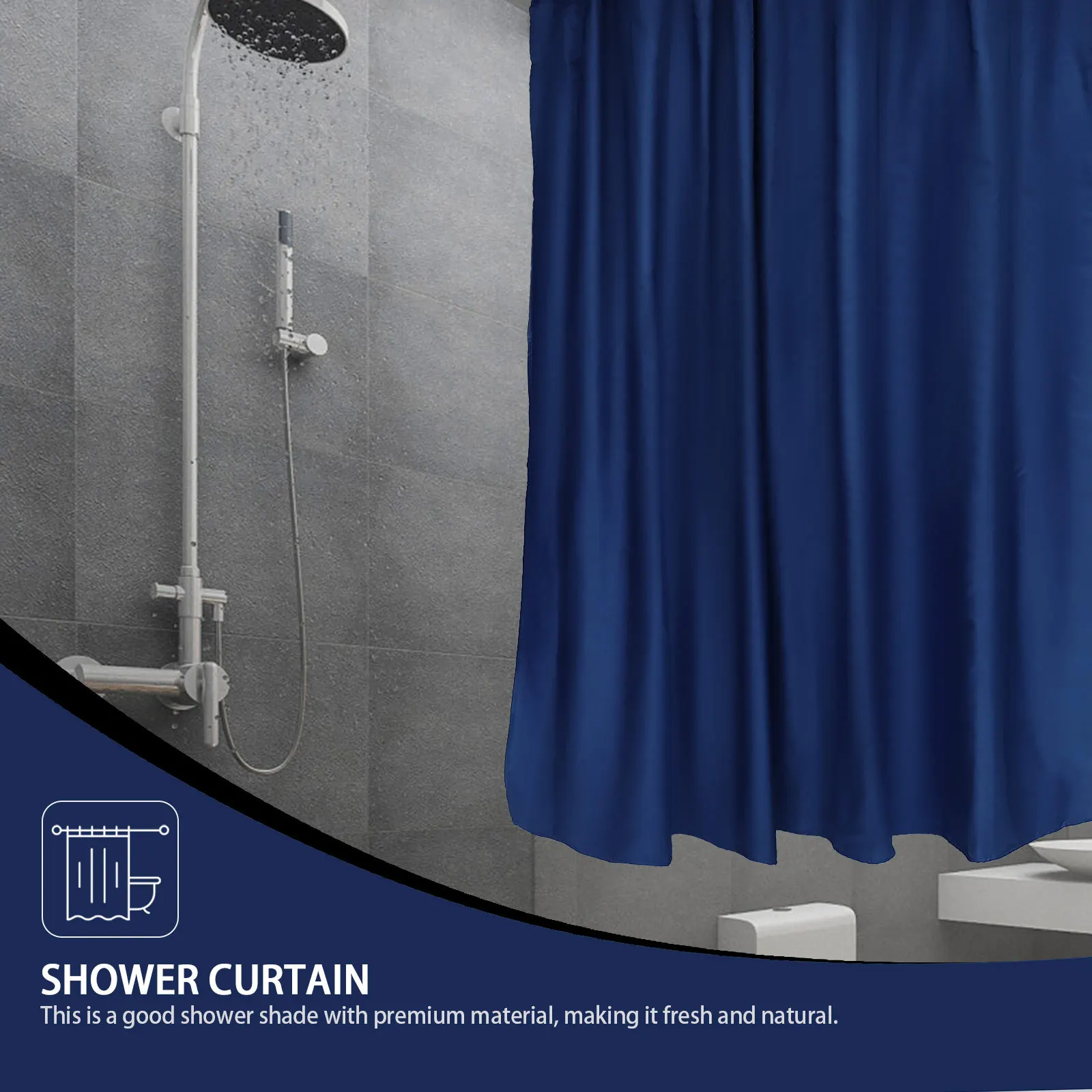 1pc Curtain Dark Blue Thickened Polyester Bathroom Bedroom Shade Shade For Home Hotel Modern Style Bath Curtain
1pc Curtain Dark Blue Thickened Polyester Bathroom Bedroom Shade Shade For Home Hotel Modern Style Bath Curtain