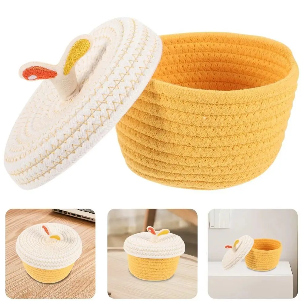 Cotton Rope Woven Storage Basket Ins Style Decorative Desktop Storage Box Round Large Capacity Sundries Organizer Cosmetic
Cotton Rope Woven Storage Basket Ins Style Decorative Desktop Storage Box Round Large Capacity Sundries Organizer Cosmetic