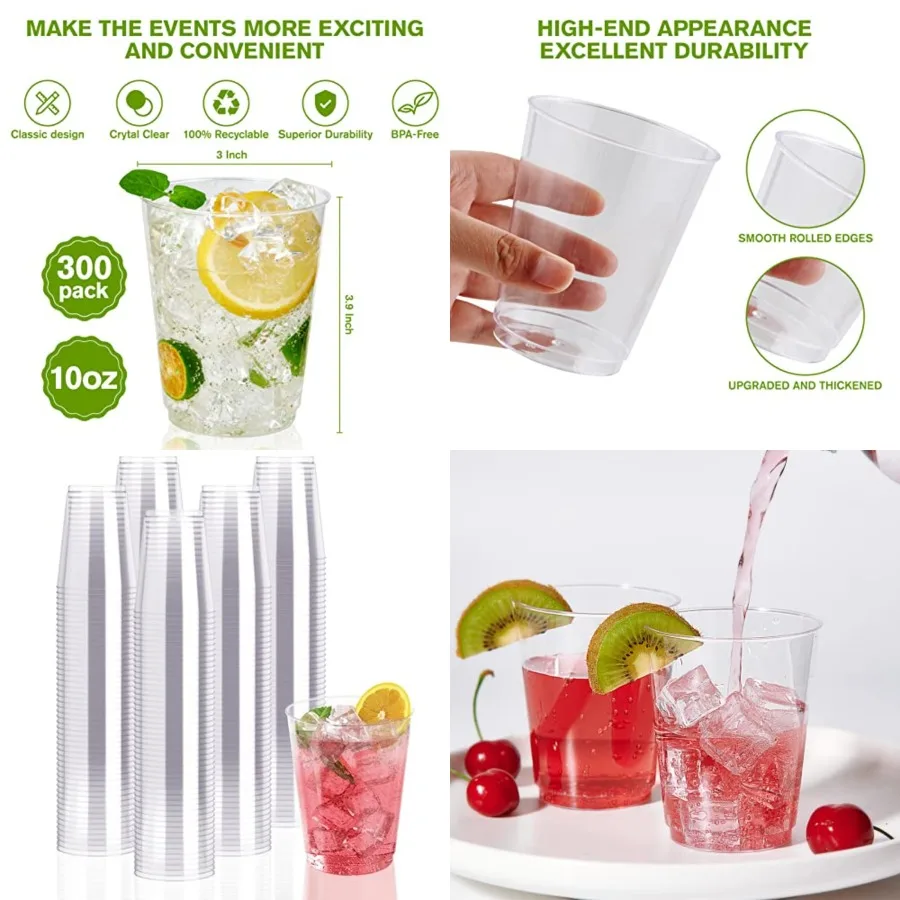 300 Pack Clear Plastic Cups Disposable Heavy-duty Hard Drinking Cups for Christmas, Wedding, Home, Dinner and other Events
300 Pack Clear Plastic Cups Disposable Heavy-duty Hard Drinking Cups for Christmas, Wedding, Home, Dinner and other Events