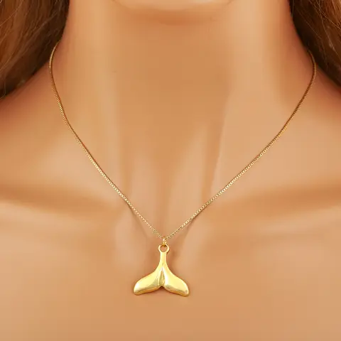 Nidin Hot Sale Original Design Mermaid Tail Shape Pendant Necklace For Women Female Fashion Versatile Chain Choker Jewelry Gifts
