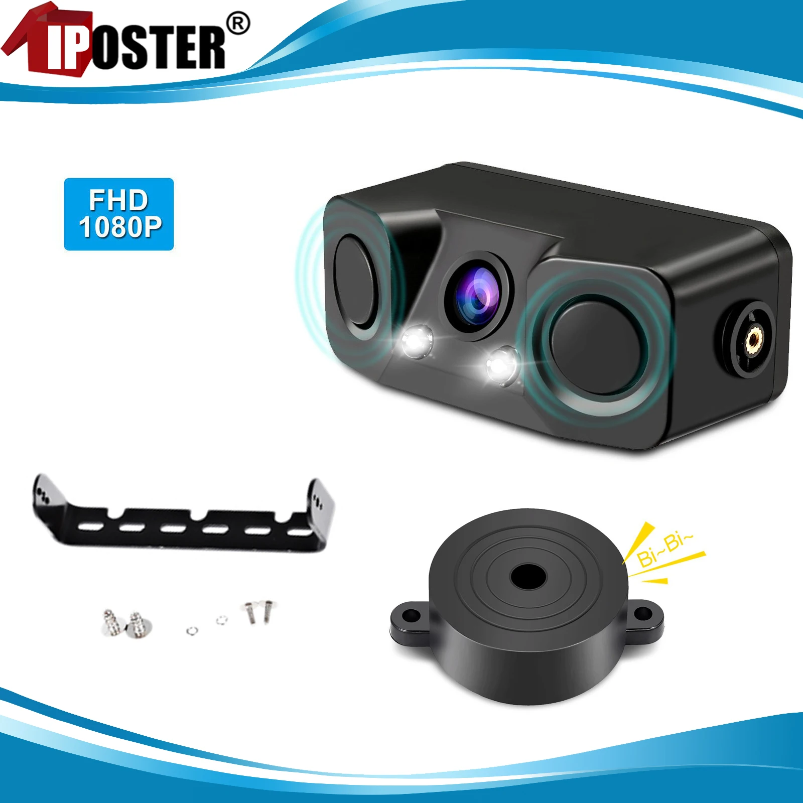 iPoster AHD 1080P PAL Car Rear View Reversing Backup Camera with Parking Radar Sensor Beeper 3-In-1 12V Night View For Car SUV
iPoster AHD 1080P PAL Car Rear View Reversing Backup Camera with Parking Radar Sensor Beeper 3-In-1 12V Night View For Car SUV