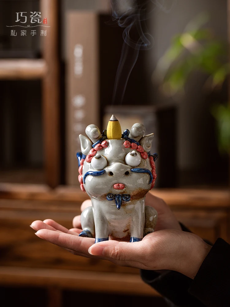 Bringing and Home-Exorcising KIRIN Dragon Backflow Incense Incense Burner Creative New Chinese Household Ceramic Decoration
Bringing and Home-Exorcising KIRIN Dragon Backflow Incense Incense Burner Creative New Chinese Household Ceramic Decoration