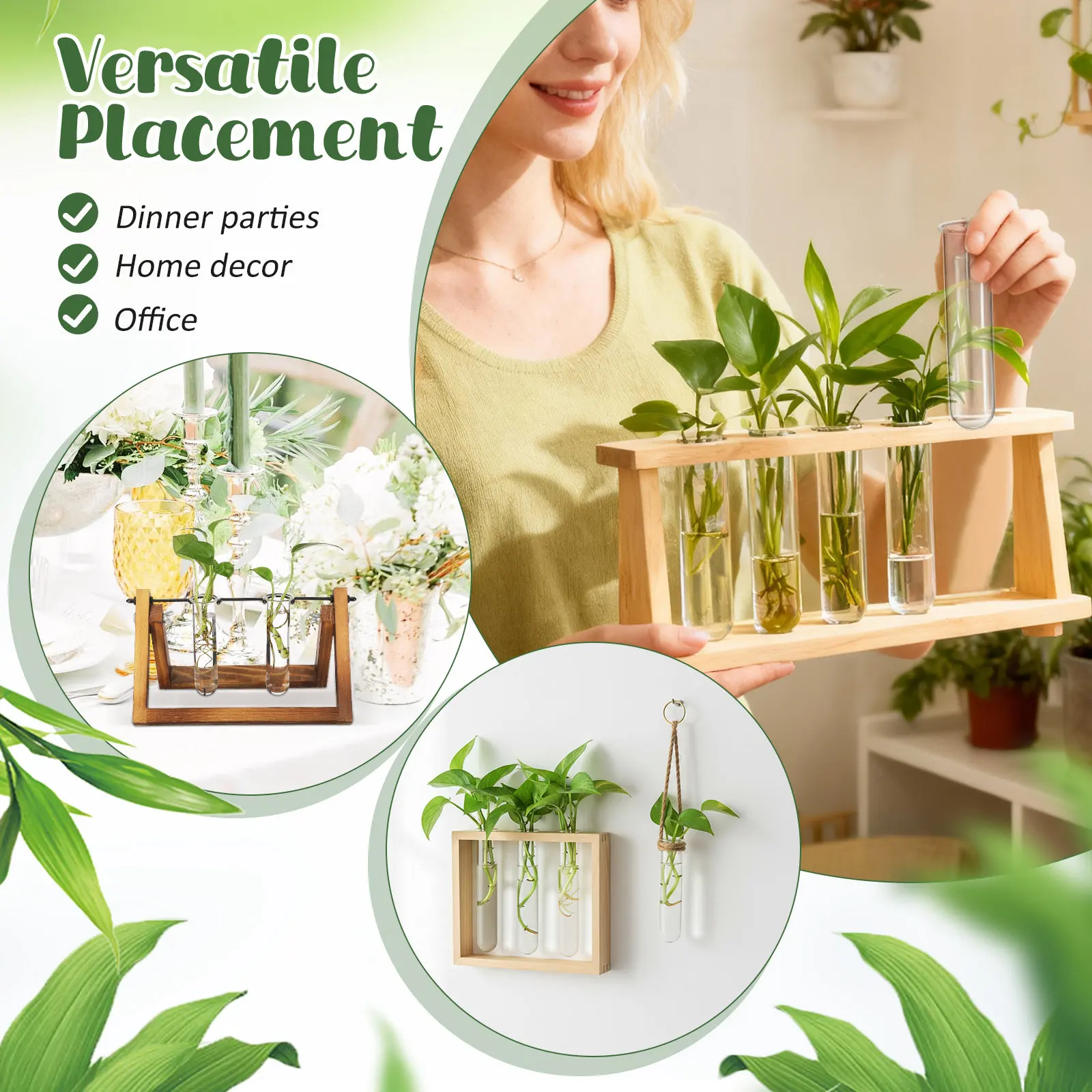 5Pcs Transparent Test Tube Vases for Plant Cutting Propagation Glass Tubes Hydroponic Display Decor Test Tubes for Plants
5Pcs Transparent Test Tube Vases for Plant Cutting Propagation Glass Tubes Hydroponic Display Decor Test Tubes for Plants