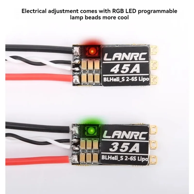 НОВЫЙ LANRC 35A/45A BLHeli_S 2-6S Lipo ESC Встроенный программируемый RGB светодиод D-Shot 150/300/600 ONESHOT125 для деталей квадрокоптера RC FPV
НОВЫЙ LANRC 35A/45A BLHeli_S 2-6S Lipo ESC Встроенный программируемый RGB светодиод D-Shot 150/300/600 ONESHOT125 для деталей квадрокоптера RC FPV