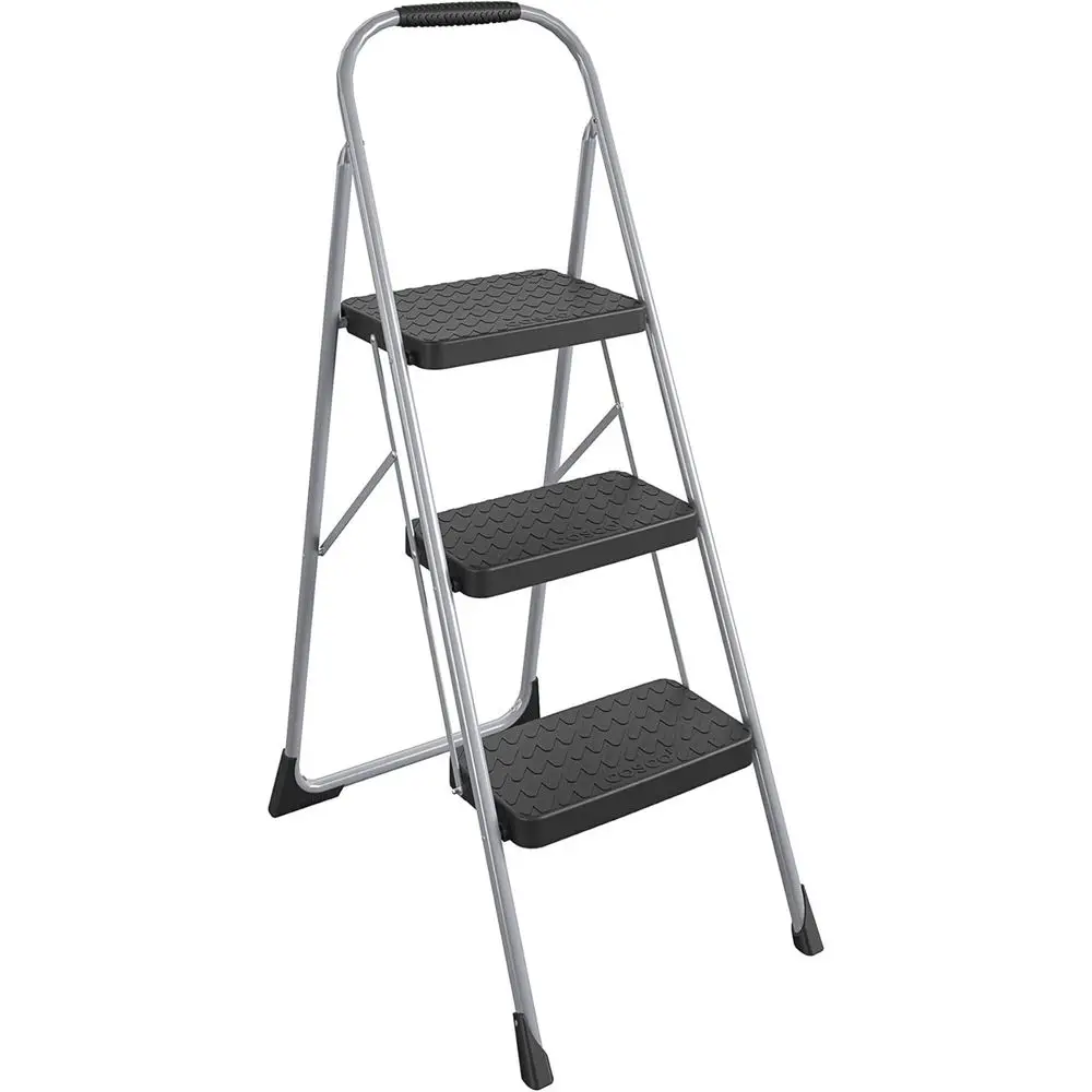 11408PBL1E Three Step Big Step olding Step Stool with Rubber Hand Grip, Grey
11408PBL1E Three Step Big Step olding Step Stool with Rubber Hand Grip, Grey