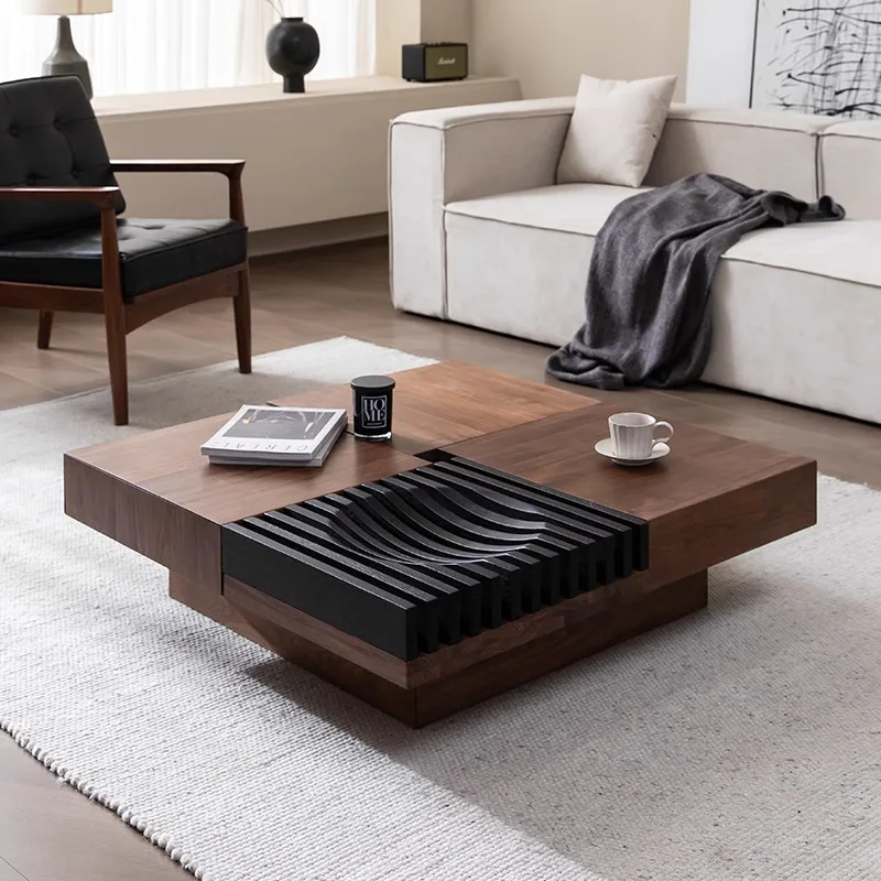 North American black walnut coffee table Nordic modern simple living room storage square solid wood coffee table TV cabinet
North American black walnut coffee table Nordic modern simple living room storage square solid wood coffee table TV cabinet