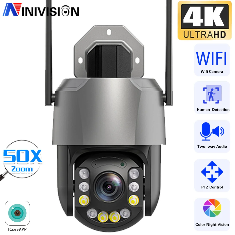 8MP 4K 50X 20X Optical Zoom Two-Way Audio POE PTZ IP Full Color Infrared Human Detection Rotation Surveillance Speed Doom Camera
8MP 4K 50X 20X Optical Zoom Two-Way Audio POE PTZ IP Full Color Infrared Human Detection Rotation Surveillance Speed Doom Camera