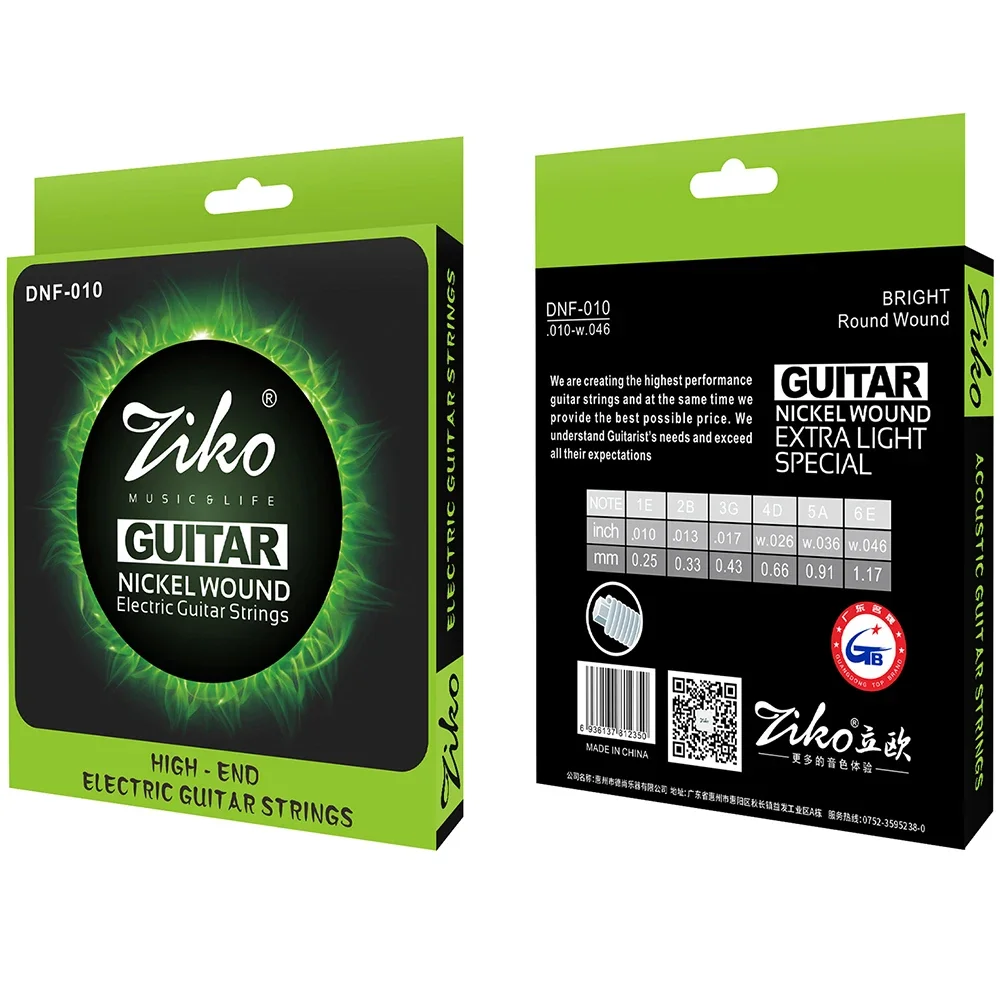 ZIKO DNF-010 Electric Guitar StringsNickel Wound Hexangon Alloy Core Guitar String Electric Guitar Stringed Parts Accessories
ZIKO DNF-010 Electric Guitar StringsNickel Wound Hexangon Alloy Core Guitar String Electric Guitar Stringed Parts Accessories