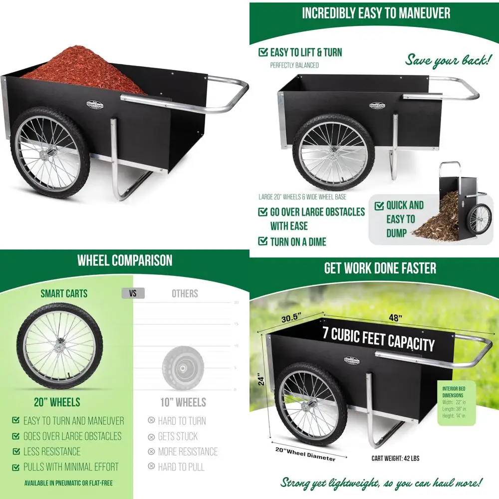 Садовая тележка с алюминиевой рамой и емкостью 7 кубических футов, 20-дюймовые колеса для гладкой маневрировательности, максимальный выбор садовников
Садовая тележка с алюминиевой рамой и емкостью 7 кубических футов, 20-дюймовые колеса для гладкой маневрировательности, максимальный выбор садовников