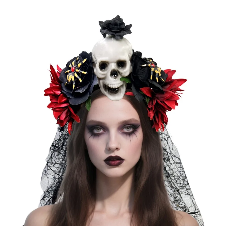 Wholesale 5pcs Girls Halloween Spider Web Headband Big Rose Flower Headband Women Carnival Party Day of The Dead Skull Headgear
Wholesale 5pcs Girls Halloween Spider Web Headband Big Rose Flower Headband Women Carnival Party Day of The Dead Skull Headgear