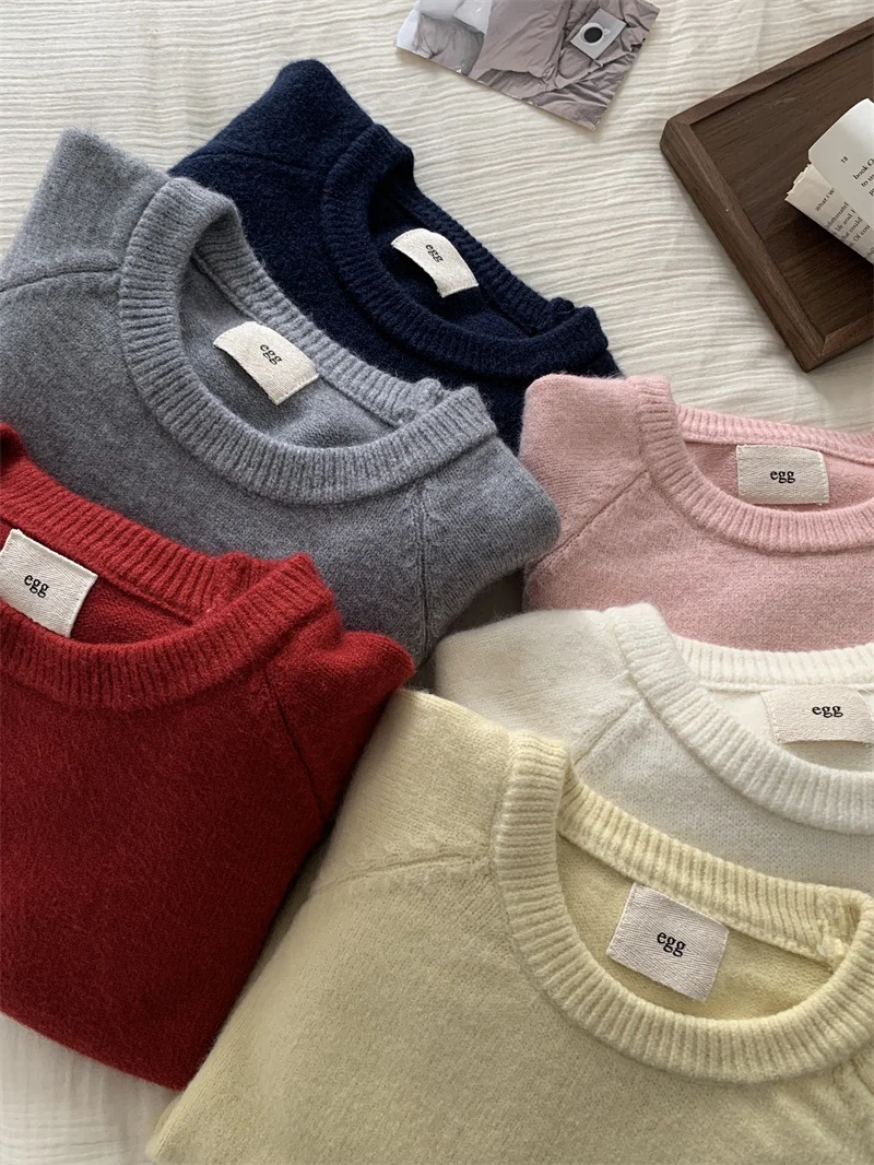 Handmade 30 Wool Basic Color round Neck Pullover Sweater 6 Colors Versatile Simple Design Korean Style Women's Knitwear
Handmade 30 Wool Basic Color round Neck Pullover Sweater 6 Colors Versatile Simple Design Korean Style Women's Knitwear