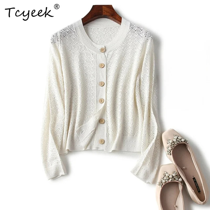 Tcyeek 100% Real Mulberry Silk Woman Tops 2026 Spring High-quality Knitted Round-neck Long-sleeve Top Ladies Clothing Ropa Mujer
Tcyeek 100% Real Mulberry Silk Woman Tops 2026 Spring High-quality Knitted Round-neck Long-sleeve Top Ladies Clothing Ropa Mujer